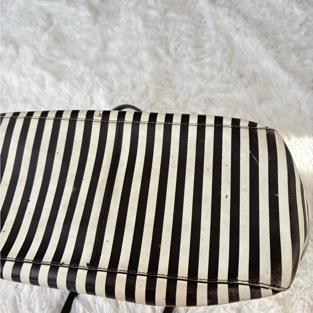 Henri Bendel Black and White Striped Tote - Picture 6 of 8